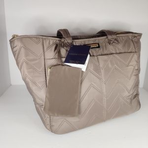 Adrienne Vittadini Quilted Nylon Duffel Bag with Pouch NWT retails for $360